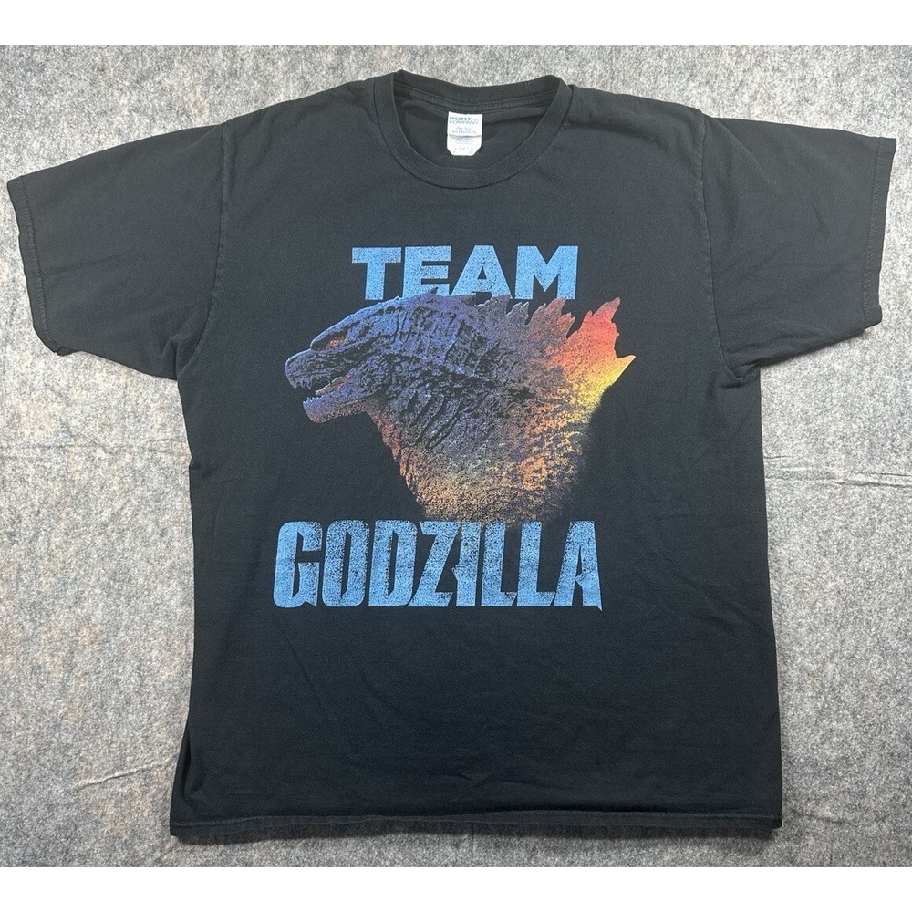 Godzilla Vs. Kong Graphic Godzilla Team Men's Casual Black Promo T-shirt Sz L